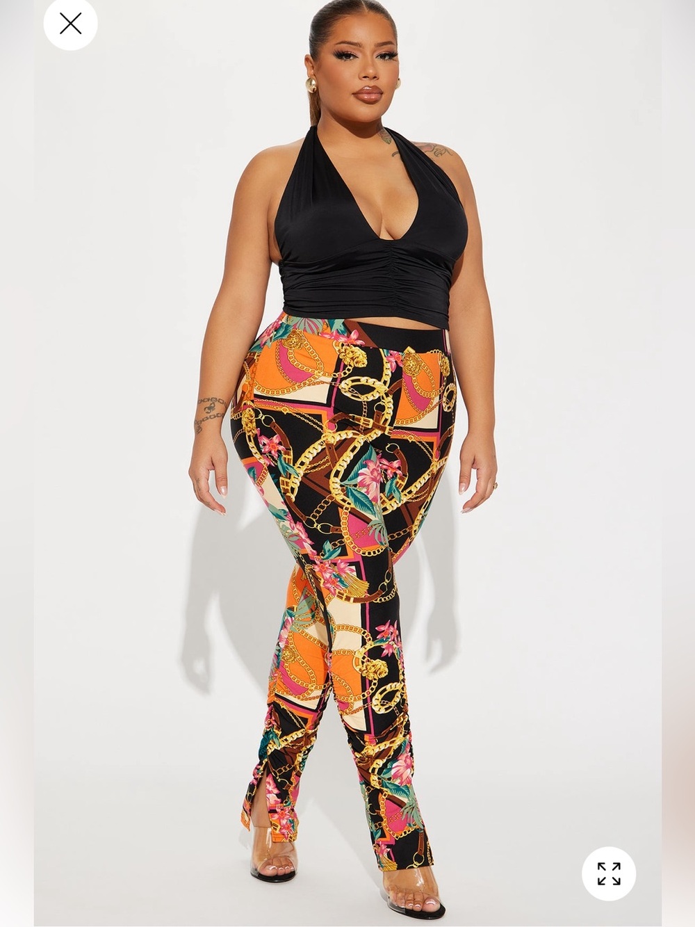 Chains for Vacay Printed Stacked Pants
